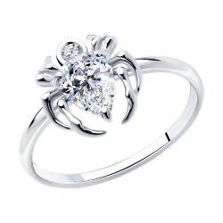 Кольцо из серебра с камнями Фианит