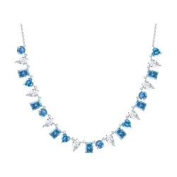 Colier din argint cu Cubic Zirconia Incolor, Cubic Zirconia Albastru