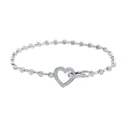 Браслет Love из белого золота с камнями Бриллиант