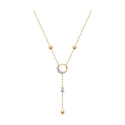 Colier din aur roșu cu pietre Cubic Zirconia Incolor