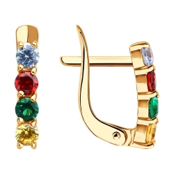 Cercei p-u copii din aur roșu cu pietre Cubic Zirconia Colorat