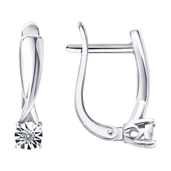 Cercei din argint  cu pietre Diamant