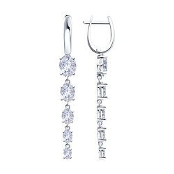 Cercei Suspendați din argint  cu pietre Cubic Zirconia Incolor