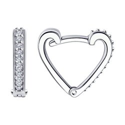 Cercei Creole din argint  cu pietre Cubic Zirconia Incolor