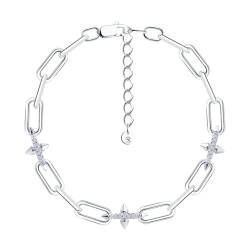 Браслет из серебра с камнями Фианит