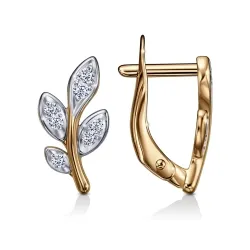 Cercei din aur roșu cu Cubic Zirconia Incolor