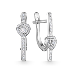 Серьги из белого золота с камнями Бриллиант