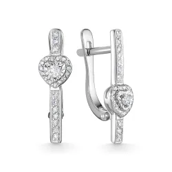 Серьги из белого золота с камнями Бриллиант