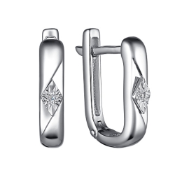 Cercei din argint  cu pietre Diamant