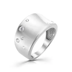Inel din aur alb cu Cubic Zirconia Incolor