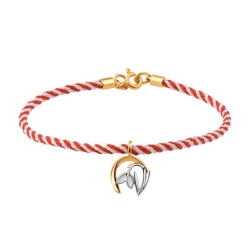 Браслет из красного золота с камнями Эмаль, Текстиль