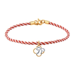 Браслет из красного золота с камнями Текстиль