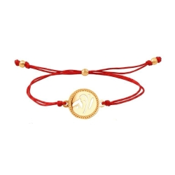 Браслет из красного золота с камнями Текстиль