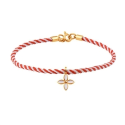 Браслет из красного золота с камнями Эмаль, Текстиль