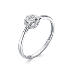 Кольцо из белого золота с камнями Бриллиант