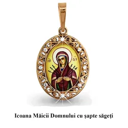 Iconiță din aur roșu cu Cubic Zirconia Incolor