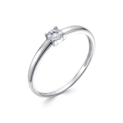 Кольцо из белого золота с камнями Бриллиант