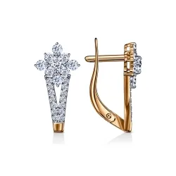 Серьги из красного золота с камнями Фианит