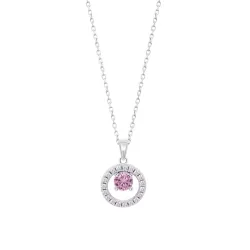 Colier din argint cu Cubic Zirconia Incolor, Cubic Zirconia Roz