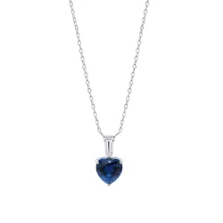 Colier din argint cu Cubic Zirconia Incolor, Cubic Zirconia Albastru Safir