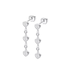 Cercei Pusete din argint  cu pietre Cubic Zirconia Incolor