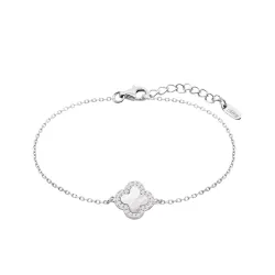 Brățară din argint cu Cubic Zirconia Incolor, Sidef Alb
