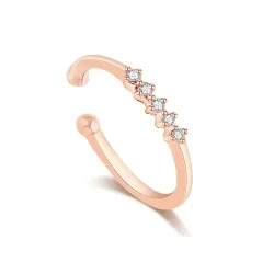 Серьга Одиночная из красного золота с камнями Бриллиант