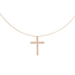 Colier din aur roșu cu pietre Diamant