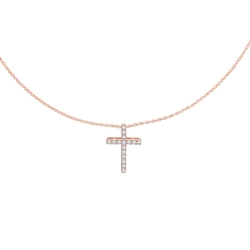 Colier din aur roșu cu pietre Diamant