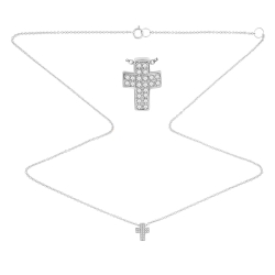 Colier din aur alb cu pietre Diamant