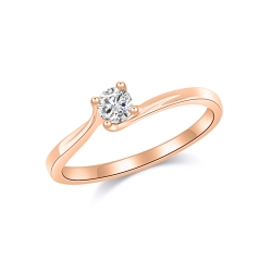 Inel din aur roșu cu pietre Diamant