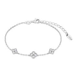 Браслет из серебра с камнями Фианит Бесцветный