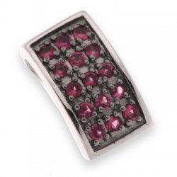 Pandantiv din argint  cu pietre Cubic Zirconia Roșu