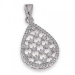 Pandantiv din argint  cu pietre Cubic Zirconia Incolor