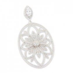 Pandantiv din argint  cu pietre Cubic Zirconia Incolor