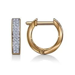Cercei Creole din aur roșu cu Cubic Zirconia Incolor