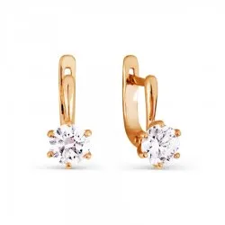 Cercei p-u copii din aur roșu cu Cubic Zirconia Incolor