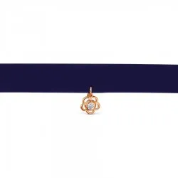 Colier din aur roșu cu Cubic Zirconia Incolor, Textil