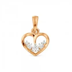 Pandantiv din aur roșu cu Cubic Zirconia Incolor