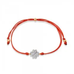 Brățară din aur roșu cu Cubic Zirconia Incolor, Textil