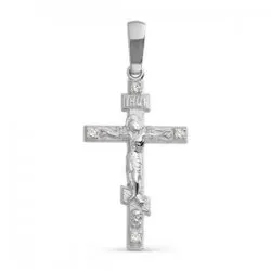 Cruce din aur alb cu Cubic Zirconia Incolor