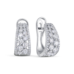 Cercei din aur alb cu pietre Diamant