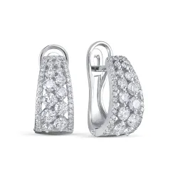 Серьги из белого золота с камнями Бриллиант