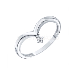 Inel din aur alb cu pietre Diamant