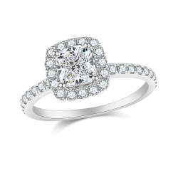 Inel din aur alb cu pietre Diamant