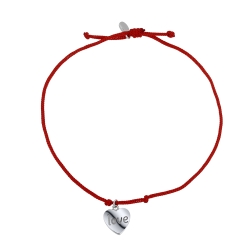 Браслет Love из серебра с камнями Текстиль
