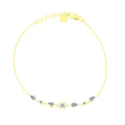 Brățară din argint placat cu aur  cu Diamant creat în laborator