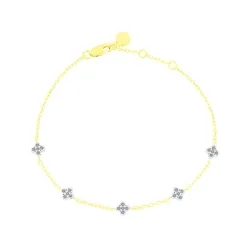 Brățară din argint placat cu aur  cu Diamant creat în laborator