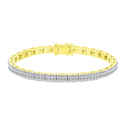 Brățară Tennis din argint placat cu aur  cu Moissanite