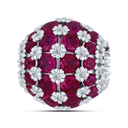 Pandantiv din argint  cu pietre Cubic Zirconia Incolor, Rubin (sint.)